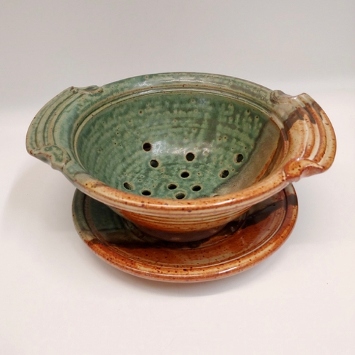 #221158 Berry Bowl with Saucer Rust/Green/Blk $24 at Hunter Wolff Gallery
